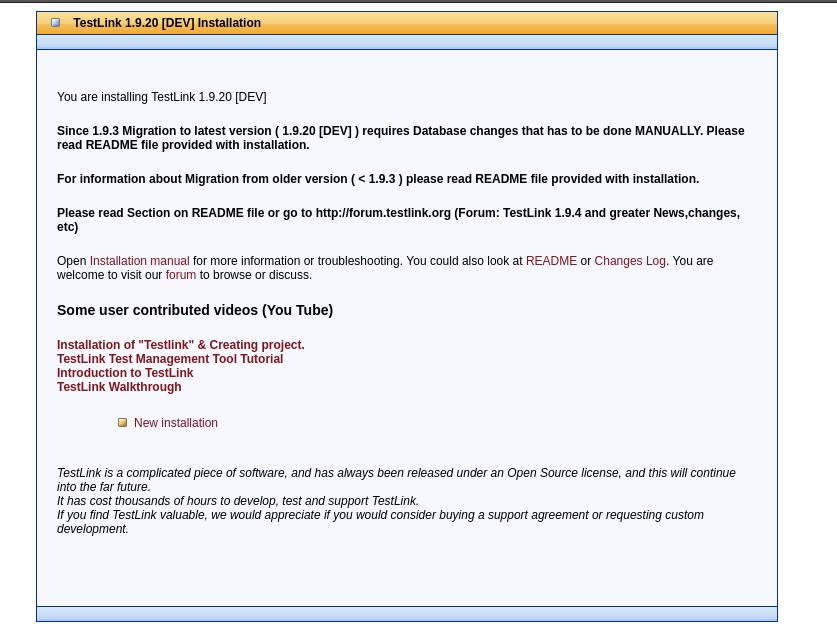 Installation TestLink
